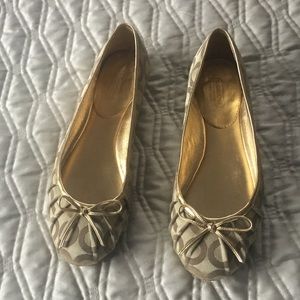Coach flats size 8 1/2 gold